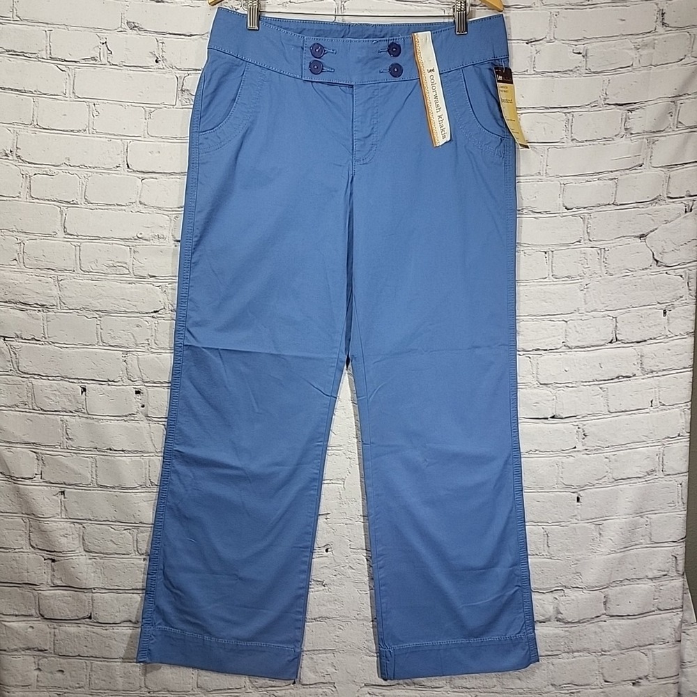 Lee One True Fit BOOTCUT Lower Waist Stretch Cotton Color wash Khaki Blue 12 New